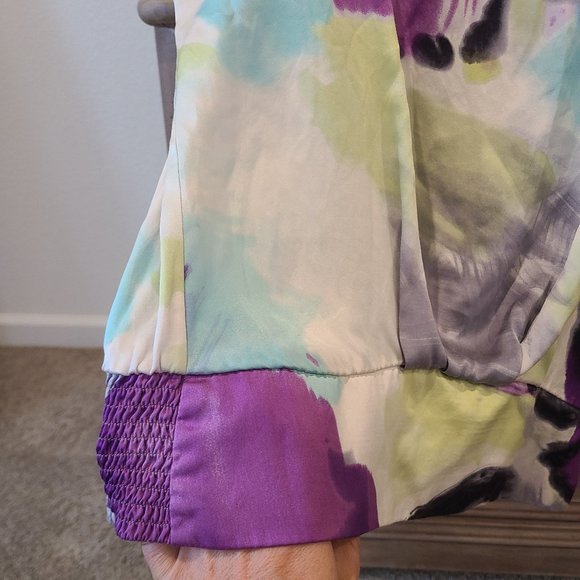 Abstract silk Maddy M blouse size M - Picture 6 of 9